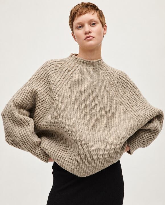 Babaa Sweaters - Babaa No12 Mist Eco Spanish Wool Oversized Sweater One Size